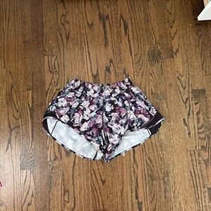 lululemon athletica Floral Athletic Shorts - Black and Purple